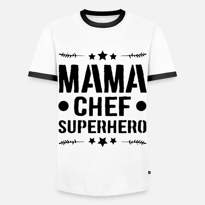 Mama Chef Superheld Mutter - Männer Kontrast-T-Shirt - Weiß/Schwarz