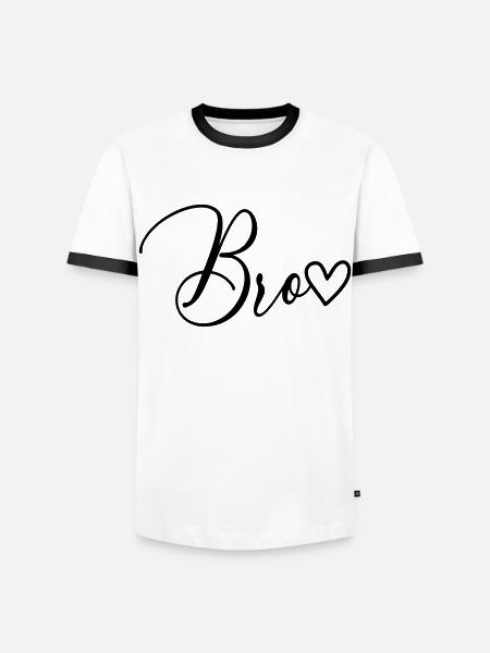 Bro Bruder - Männer Kontrast-T-Shirt - Weiß/Schwarz