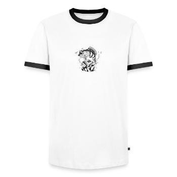 Keep Calm And Go Fishing - Men's Ringer Shirt - white/black - Front - AI Model Female 172 light (172cm) & AI Model Male 178 dark (178cm)