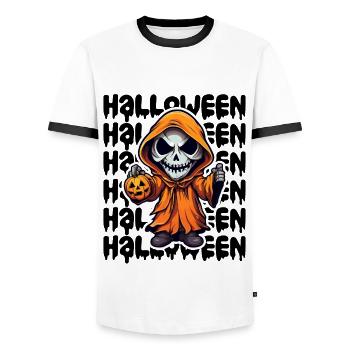 Design d’Halloween effrayant pour la prochaine fête - T-shirt contrasté Homme - blanc/noir - Devant - AI Model Female 172 light (172cm) & AI Model Male 178 dark (178cm)
