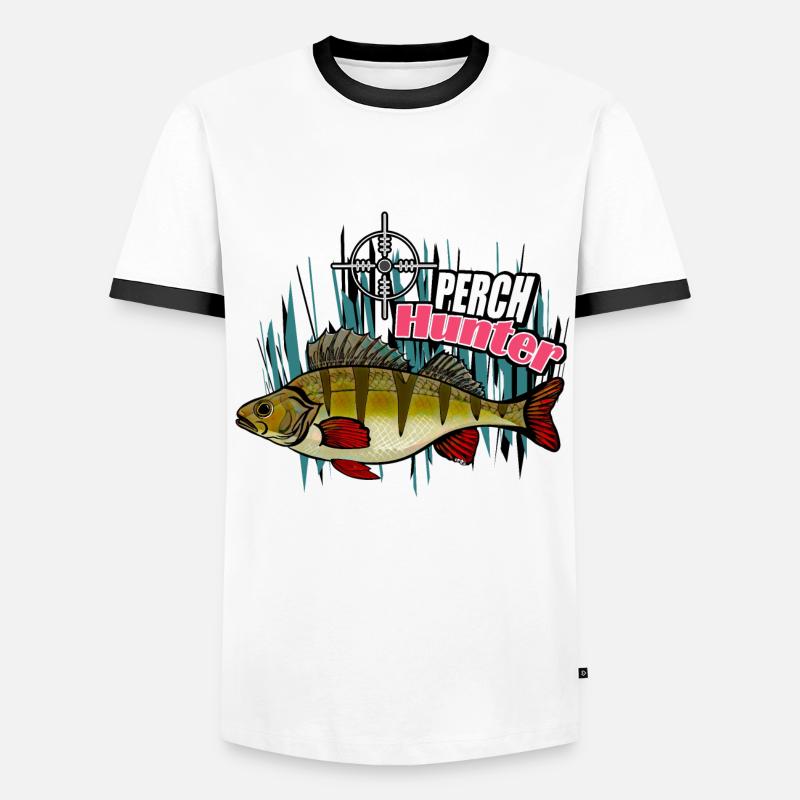 Perch hunter - Men's Ringer Shirt - white/black