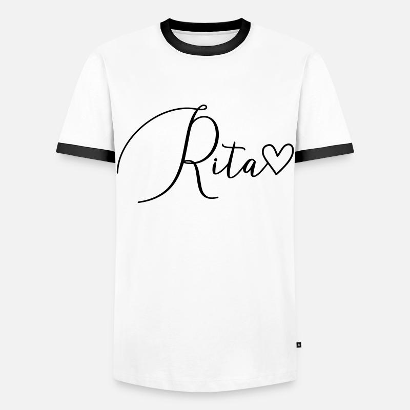 Rita Name Vorname Mädchen - Männer Kontrast-T-Shirt - Weiß/Schwarz