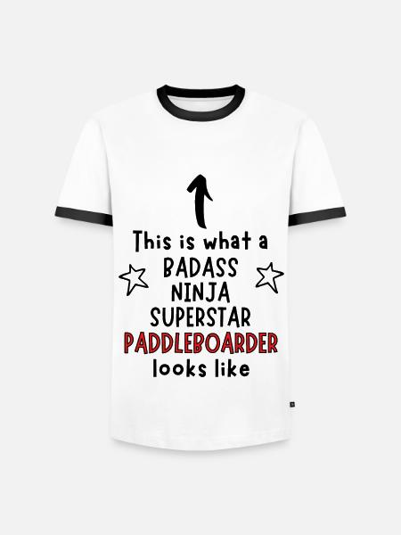 Badass, Ninja, Superstar, Paddleboarder - Men's Ringer Shirt - white/black