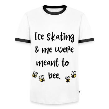 Eislaufen & ich waren dazu bestimmt, Bienen zu sein - Männer Kontrast-T-Shirt - Weiß/Schwarz - Vorne - AI Model Female 172 light (172cm) & AI Model Male 178 dark (178cm)