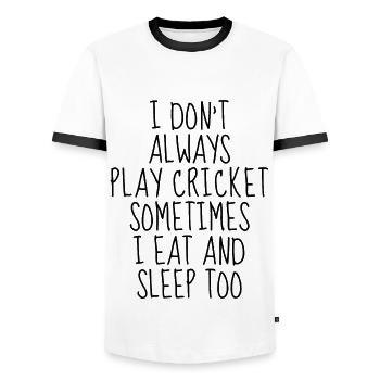Ich spiele nicht immer Cricket - Männer Kontrast-T-Shirt - Weiß/Schwarz - Vorne - AI Model Female 172 light (172cm) & AI Model Male 178 dark (178cm)