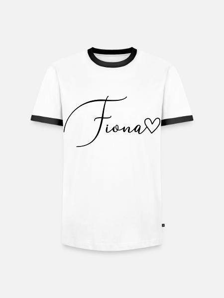 Fiona Achternaam Voornaam Meisje - Mannen contrastshirt - wit/zwart