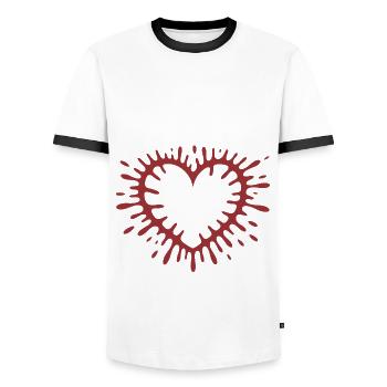 Toujours emo ! Esthétique alternative gothique emo - T-shirt contrasté Homme - blanc/noir - Devant - AI Model Female 172 light (172cm) & AI Model Male 178 dark (178cm)