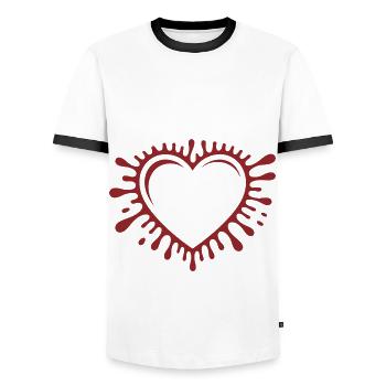 Toujours emo ! Esthétique alternative gothique emo - T-shirt contrasté Homme - blanc/noir - Devant - AI Model Female 172 light (172cm) & AI Model Male 178 dark (178cm)