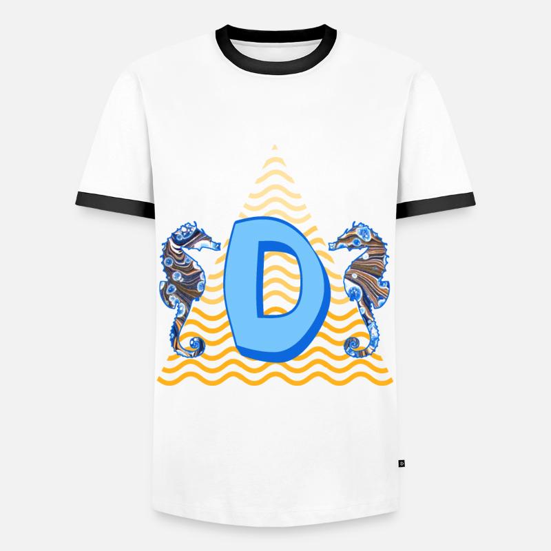 seepferdchen e 262 d - Männer Kontrast-T-Shirt - Weiß/Schwarz