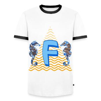 Seahorse E 262 f - Men's Ringer Shirt - white/black - Front - AI Model Female 172 light (172cm) & AI Model Male 178 dark (178cm)