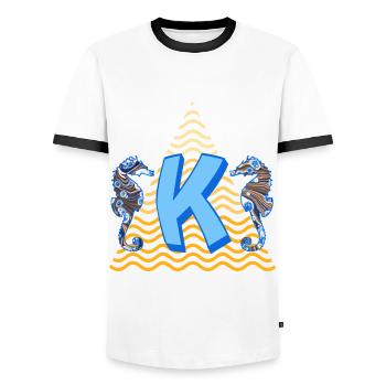 Seahorse E 262 K - T-shirt contrasté Homme - blanc/noir - Devant - AI Model Female 172 light (172cm) & AI Model Male 178 dark (178cm)