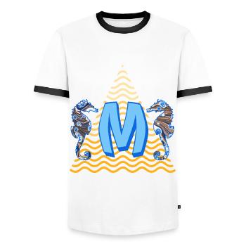 Seahorse E 262 m - Men's Ringer Shirt - white/black - Front - AI Model Female 172 light (172cm) & AI Model Male 178 dark (178cm)