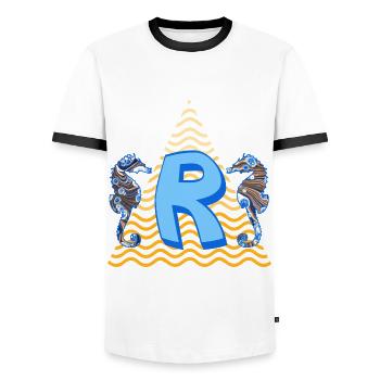 Seahorse E 262 R - T-shirt contrasté Homme - blanc/noir - Devant - AI Model Female 172 light (172cm) & AI Model Male 178 dark (178cm)