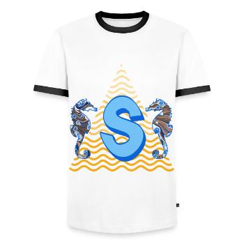Seahorse E 262 s - T-shirt contrasté Homme - blanc/noir - Devant - AI Model Female 172 light (172cm) & AI Model Male 178 dark (178cm)
