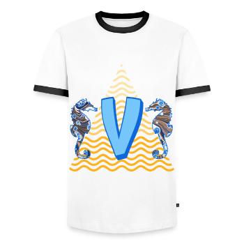 Seahorse E 262 V - T-shirt contrasté Homme - blanc/noir - Devant - AI Model Female 172 light (172cm) & AI Model Male 178 dark (178cm)