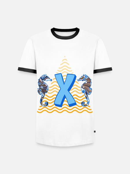 seepferdchen e 262 x - Männer Kontrast-T-Shirt - Weiß/Schwarz