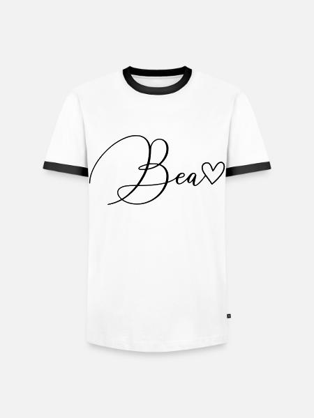 Bea Nom Prénom Fille - T-shirt contrasté Homme - blanc/noir