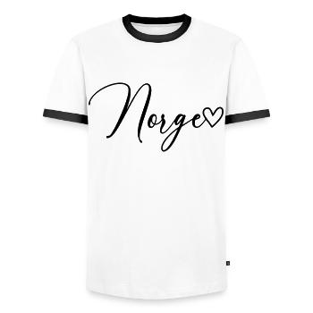 Norge Norway Police - T-shirt contrasté Homme - blanc/noir - Devant - AI Model Female 172 light (172cm) & AI Model Male 178 dark (178cm)