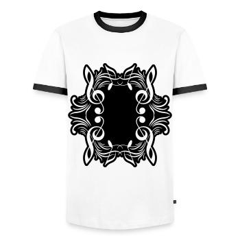 Music notes symbol music - Men's Ringer Shirt - white/black - Front - AI Model Female 172 light (172cm) & AI Model Male 178 dark (178cm)