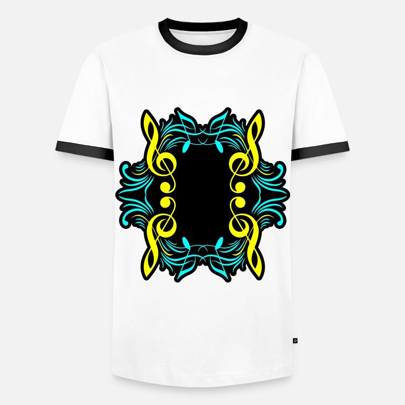 Music notes symbol clef - Men's Ringer Shirt - white/black