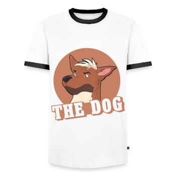 Der Hund - Männer Kontrast-T-Shirt - Weiß/Schwarz - Vorne - AI Model Female 172 light (172cm) & AI Model Male 178 dark (178cm)