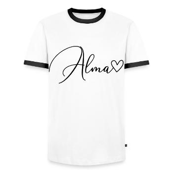 Alma Name Vorname Mädchen - Männer Kontrast-T-Shirt - Weiß/Schwarz - Vorne - AI Model Female 172 light (172cm) & AI Model Male 178 dark (178cm)