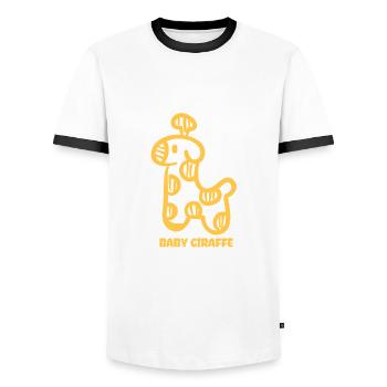 Baby Giraffe - Männer Kontrast-T-Shirt - Weiß/Schwarz - Vorne - AI Model Female 172 light (172cm) & AI Model Male 178 dark (178cm)