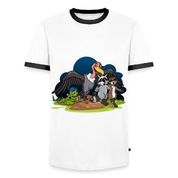 Stolzer Katzen Papa - Männer Kontrast-T-Shirt - Weiß/Schwarz - Vorne - AI Model Female 172 light (172cm) & AI Model Male 178 dark (178cm)