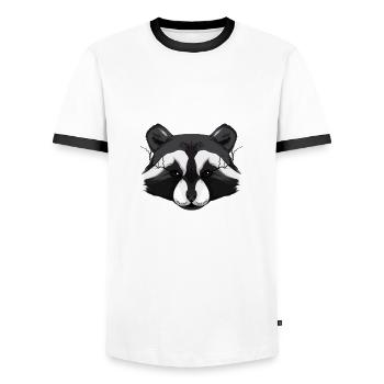 Ich beiße Waschbär - Männer Kontrast-T-Shirt - Weiß/Schwarz - Vorne - AI Model Female 172 light (172cm) & AI Model Male 178 dark (178cm)