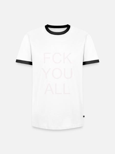 Fuck you all #white - Men's Ringer Shirt - white/black