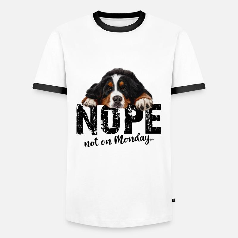Berner Sennenhund - Männer Kontrast-T-Shirt - Weiß/Schwarz