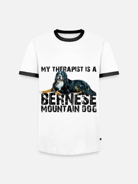 Berner Sennenhund - Männer Kontrast-T-Shirt - Weiß/Schwarz