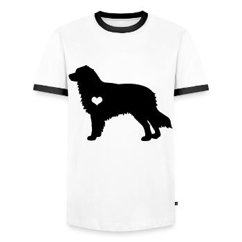 Cadeau de chien australien berger australien - T-shirt contrasté Homme - blanc/noir - Devant - AI Model Female 172 light (172cm) & AI Model Male 178 dark (178cm)