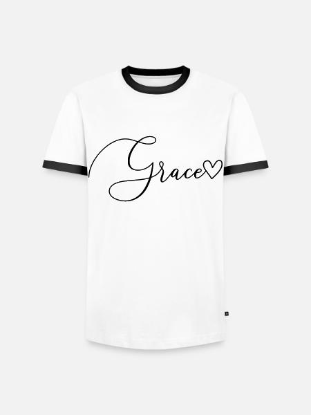 Grace Namn Förnamn Flicka - Kontrast-T-shirt herr - vit/svart