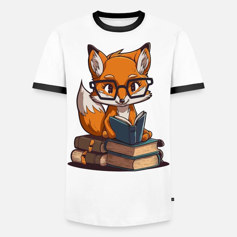 Intelligent Fox - Men's Ringer Shirt - white/black