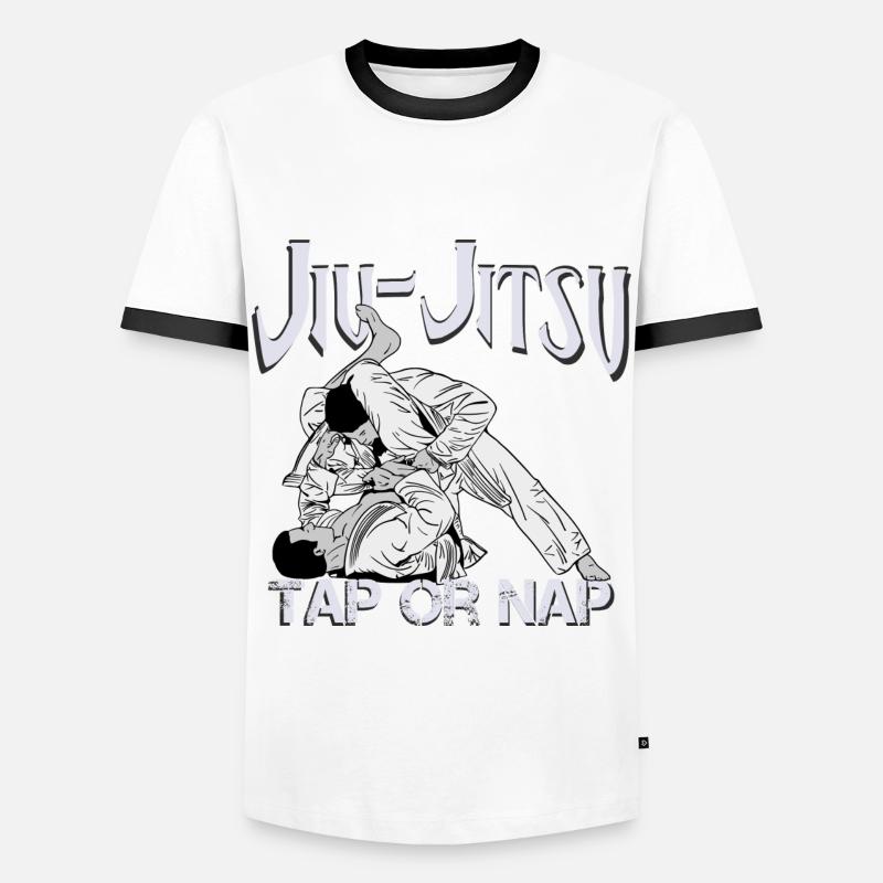 Jiu-Jitsu - Männer Kontrast-T-Shirt - Weiß/Schwarz