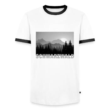 Schwarzwald Natur Wandern Berge - Männer Kontrast-T-Shirt - Weiß/Schwarz - Vorne - AI Model Female 172 light (172cm) & AI Model Male 178 dark (178cm)