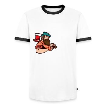Lumberjack - Holzfäller - Men's Ringer Shirt - white/black - Front - AI Model Female 172 light (172cm) & AI Model Male 178 dark (178cm)