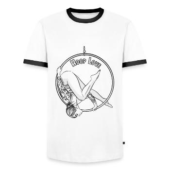 Hoop Love Aerial Hoop für Artisten und Akrobaten - Männer Kontrast-T-Shirt - Weiß/Schwarz - Vorne - AI Model Female 172 light (172cm) & AI Model Male 178 dark (178cm)