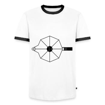 Espresso #nofilter coffee T-Shirt - Men's Ringer Shirt - white/black - Front - AI Model Female 172 light (172cm) & AI Model Male 178 dark (178cm)