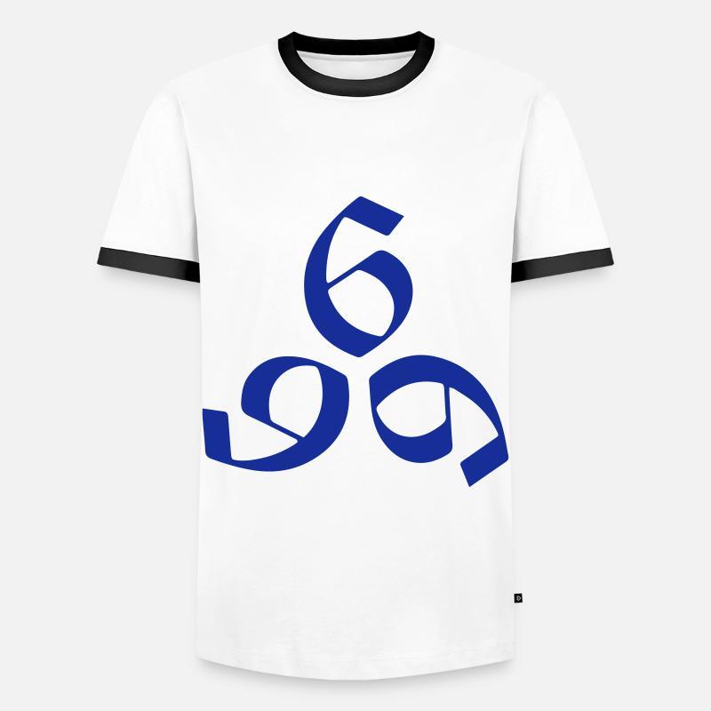 Fld.) satanic, 6-6-6 pyramid, Floluxdef.de - Men's Ringer Shirt - white/black