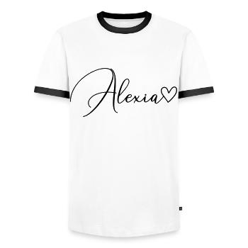 Alexia Name Vorname Mädchen - Männer Kontrast-T-Shirt - Weiß/Schwarz - Vorne - AI Model Female 172 light (172cm) & AI Model Male 178 dark (178cm)