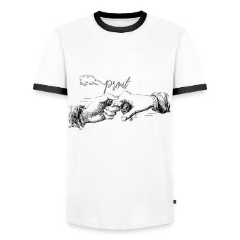 fart - Men's Ringer Shirt - white/black - Front - AI Model Female 172 light (172cm) & AI Model Male 178 dark (178cm)