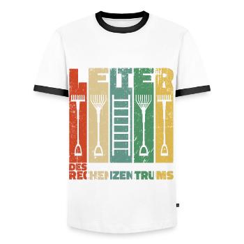 Leiter des Rechenzentrums Gartenarbeit Gärtner - Männer Kontrast-T-Shirt - Weiß/Schwarz - Vorne - AI Model Female 172 light (172cm) & AI Model Male 178 dark (178cm)