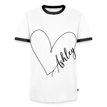 Ashley Nom Ligne de coeur - T-shirt contrasté Homme - blanc/noir - Devant - AI Model Female 172 light (172cm) & AI Model Male 178 dark (178cm)