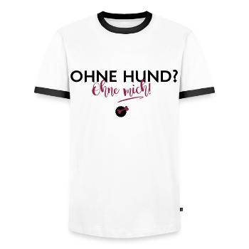 Ohne mich! - Männer Kontrast-T-Shirt - Weiß/Schwarz - Vorne - AI Model Female 172 light (172cm) & AI Model Male 178 dark (178cm)