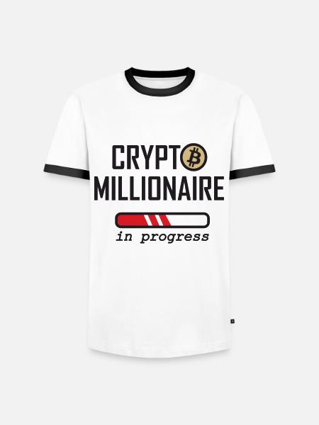 Crypto Millionaire in progress - Men's Ringer Shirt - white/black
