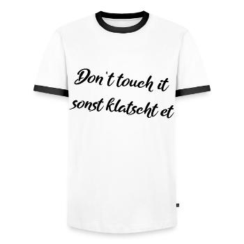 Otherwise clapping et - Men's Ringer Shirt - white/black - Front - AI Model Female 172 light (172cm) & AI Model Male 178 dark (178cm)