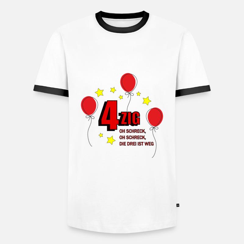 4zig - Men's Ringer Shirt - white/black