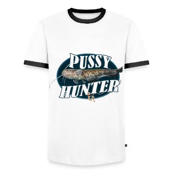 Welsjäger - Männer Kontrast-T-Shirt - Weiß/Schwarz - Vorne - AI Model Female 172 light (172cm) & AI Model Male 178 dark (178cm)